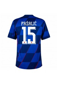 Kroatia Mario Pasalic #15 Jalkapallovaatteet Vieraspaita EM-Kisat 2024 Lyhythihainen